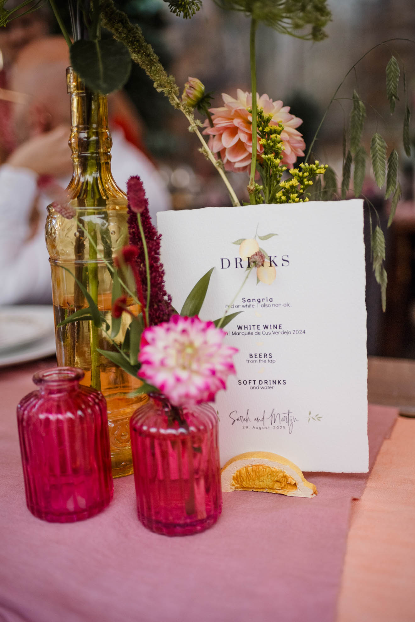 Hochzeit, Brautpaar, Feier, Bamberg, Bolero, Essen, Getraenkekarte