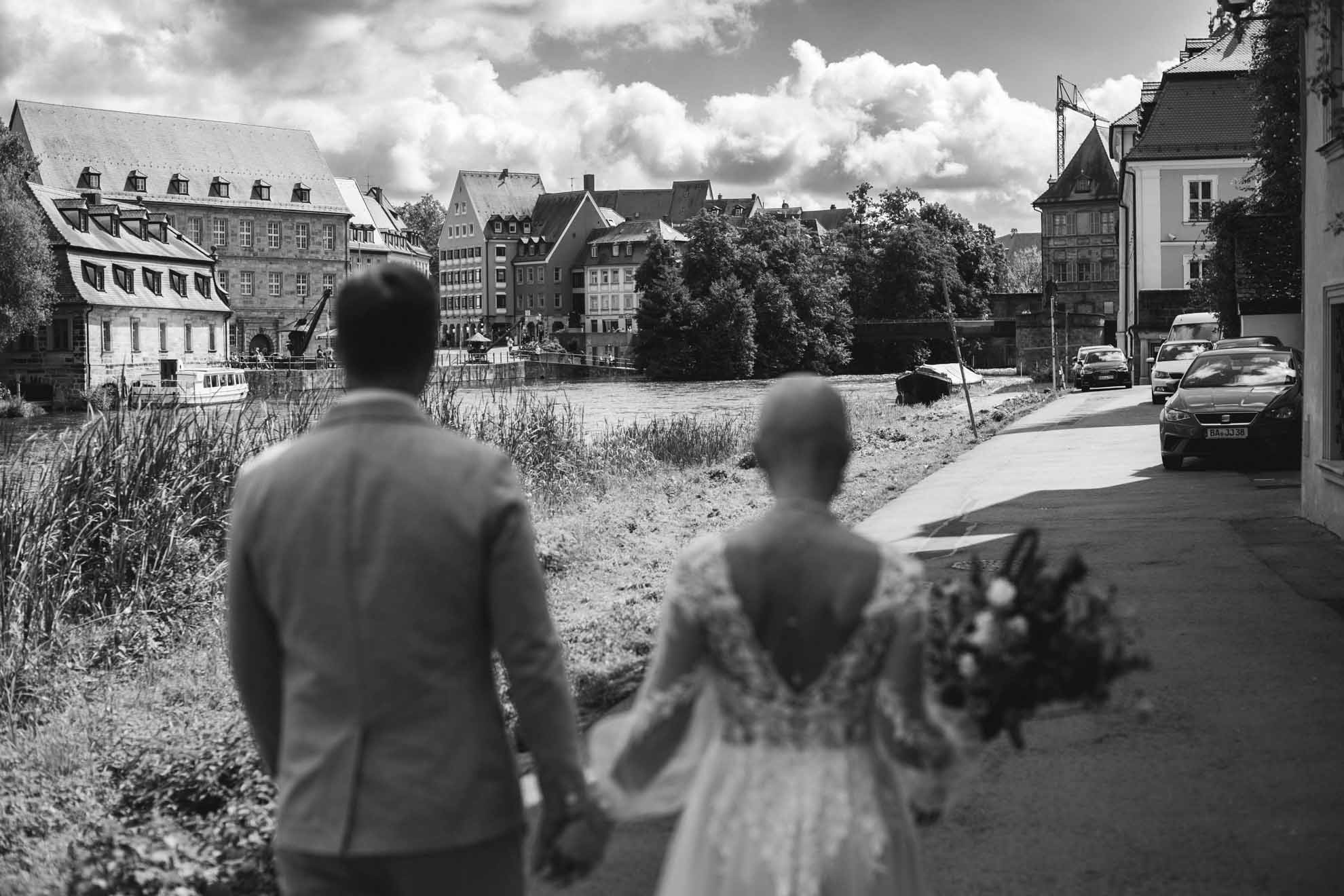 Hochzeit, Brautpaar Shooting, Brautstrauß Bamberg, Klein Venedig,