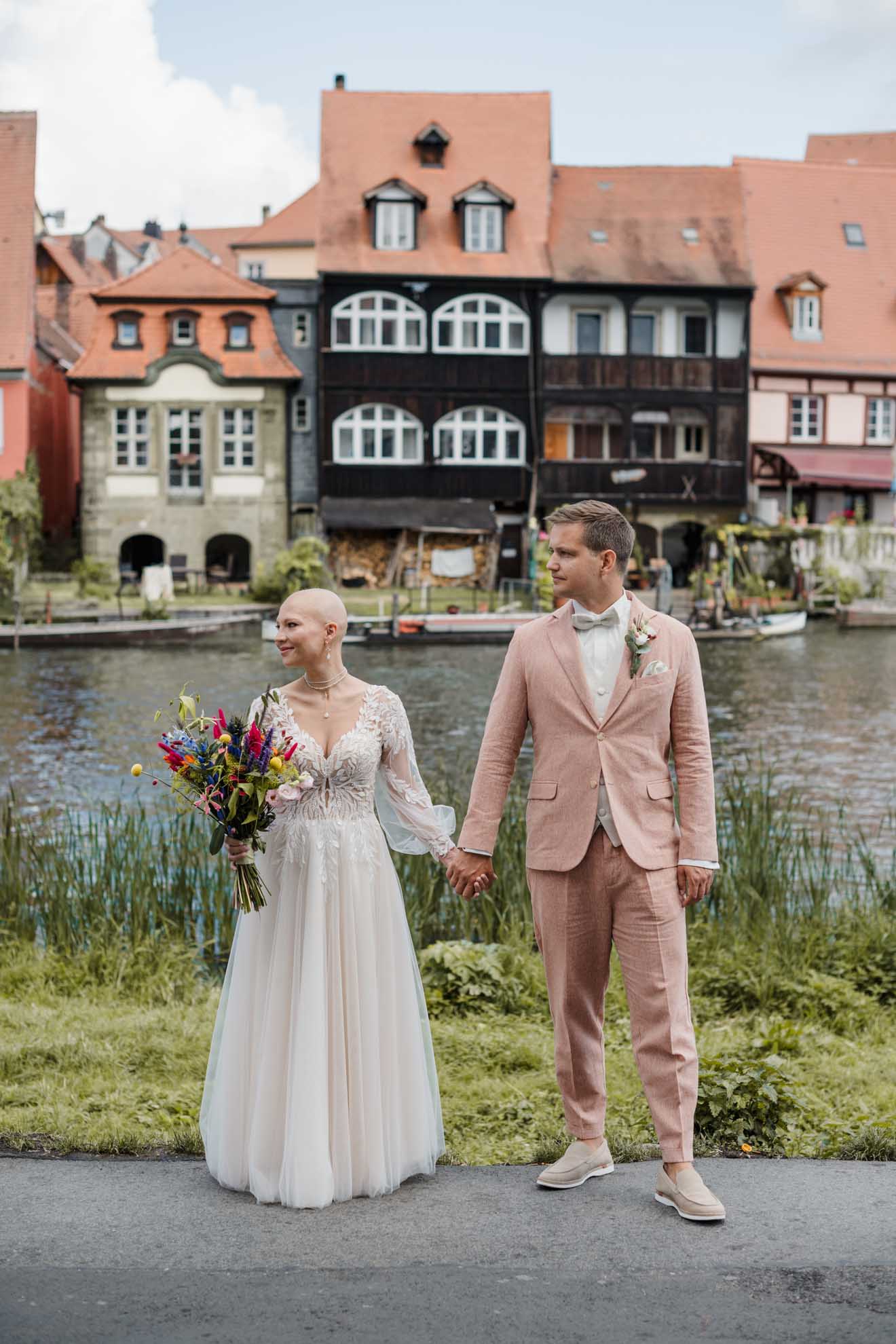 Hochzeit, Brautpaar Shooting, Brautstrauß Bamberg, Klein Venedig,